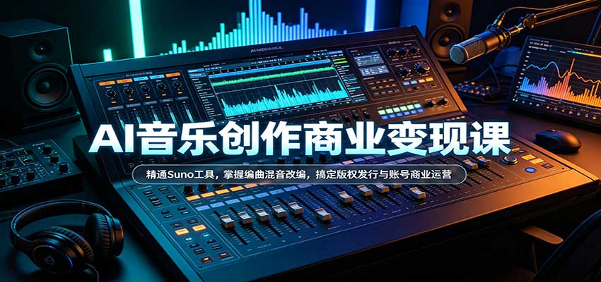 AI音乐创作商业变现课:精通Suno工具,掌握编曲混音改编,搞定版权发行与账号商业运营-知创网