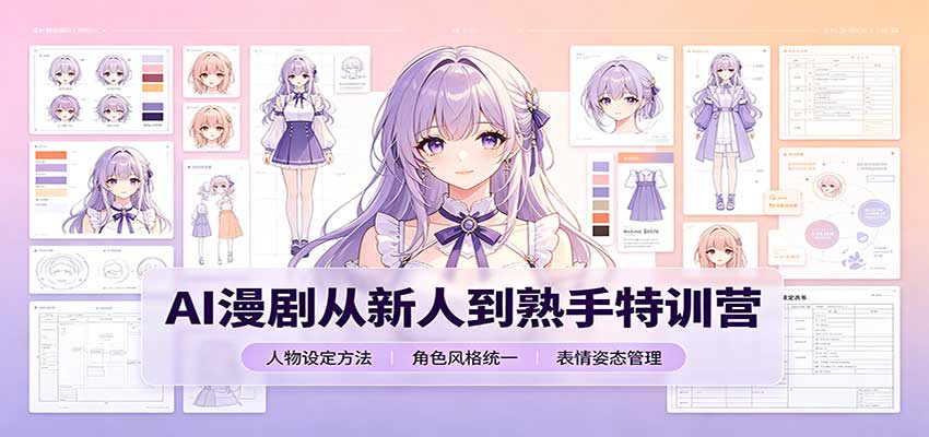 AI漫剧从新人到熟手特训营：剧本分镜创作，提示词模板，人物设定与工具资源-知创网