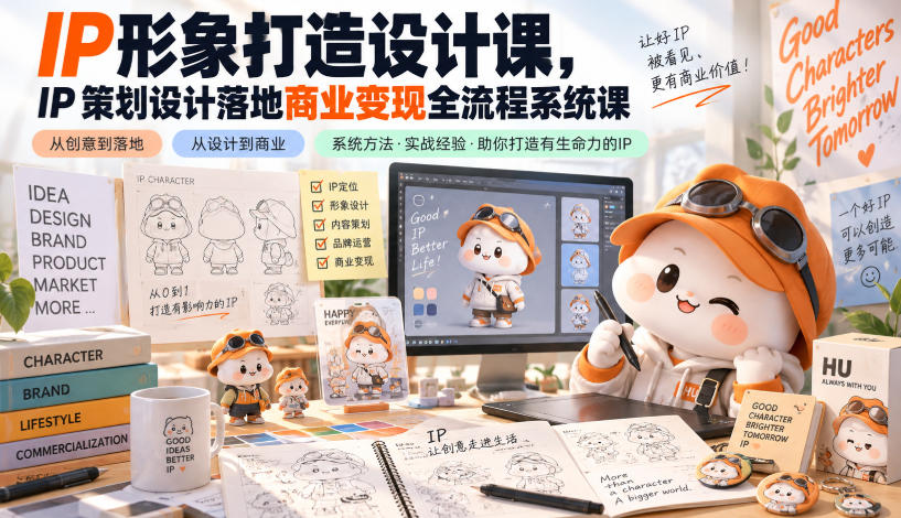 IP形象打造设计课，IP策划设计落地商业变现全流程系统课-知创网