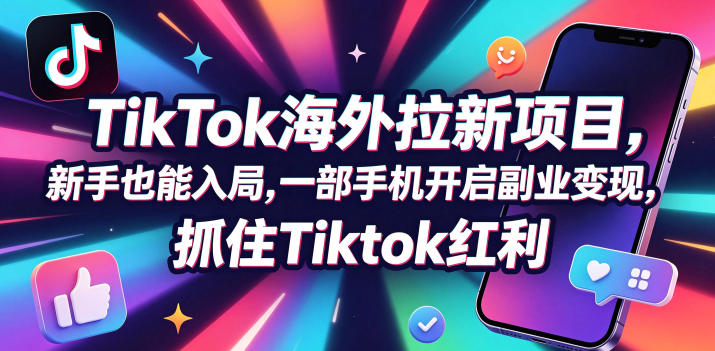 【无水印】Tc联盟TikTok海外拉新项目，新手也能入局，一部手机开启副业变现，抓住Tiktok红利（更新0927）-知创网