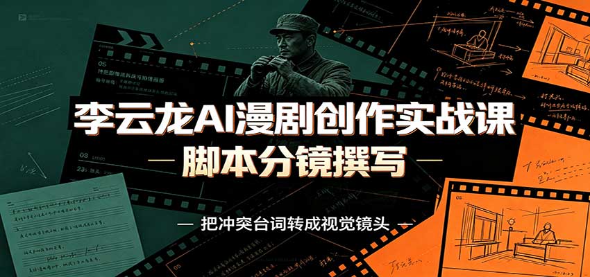 李云龙AI漫剧创作实战课：角色人设还原，脚本分镜撰写，AI漫剧成片完整制作教学-知创网