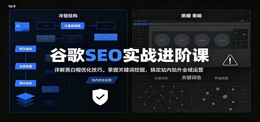 2026谷歌SEO实战进阶课：详解黑白帽优化技巧，掌握关键词挖掘，搞定站内站外全域运营-知创网