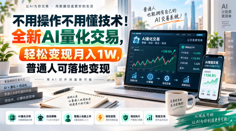 不用操作不用懂技术！全新AI量化交易，轻松变现月入1W，普通人可落地变现！【揭秘】-知创网