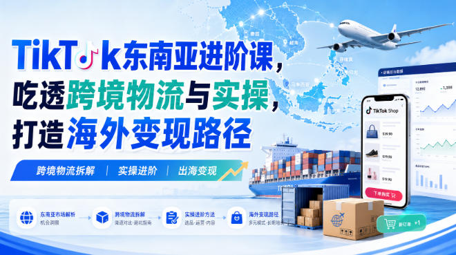 TikTok东南亚进阶课，吃透跨境物流与实操，打造海外变现路径-知创网
