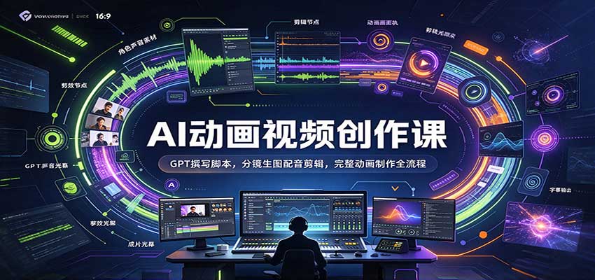 AI动画视频创作课：GPT撰写脚本，分镜生图配音剪辑，完整动画制作全流程-知创网