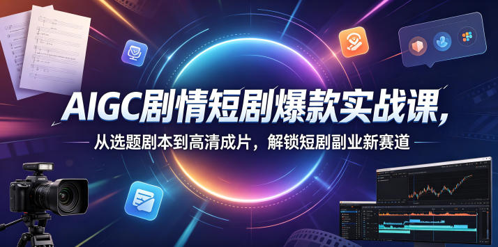 AIGC剧情短剧爆款实战课,从选题剧本到高清成片,解锁短剧副业新赛道(更新0906)-知创网