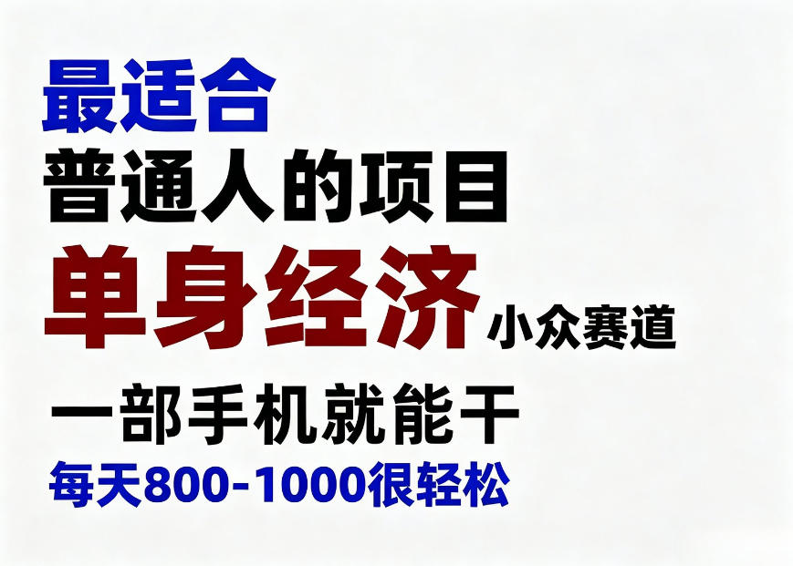 身经济小众赛道，一部手机就能干，每天搞个800-1000很轻松，最适合普通人的项目【揭秘】-知创网