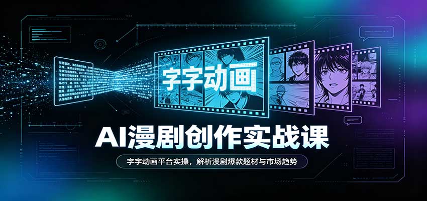 AI漫剧创作实战课:字字动画平台实操,解析漫剧爆款题材与市场趋势-知创网