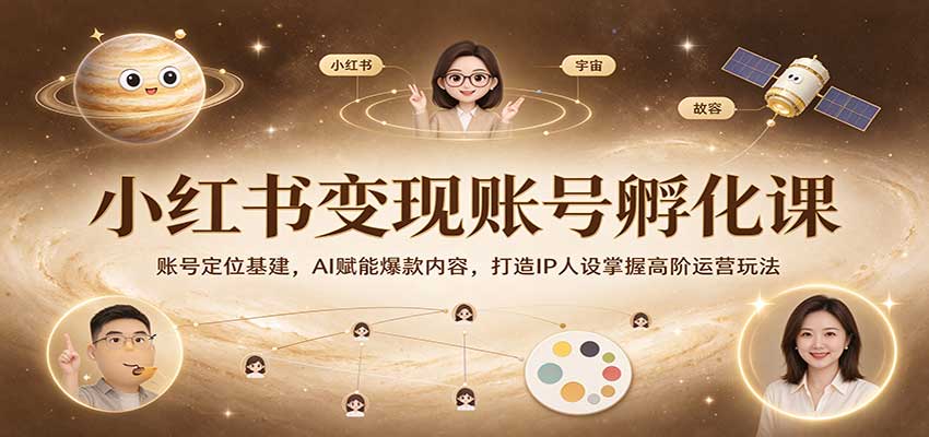小红书变现账号孵化课:账号定位基建,AI赋能爆款内容,打造IP人设掌握高阶运营玩法-知创网