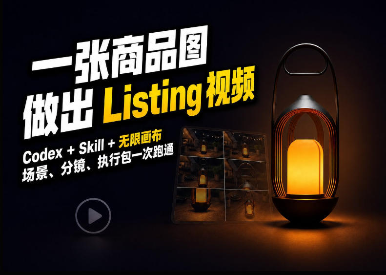 Codex+无限画布，把一张商品图变成可执行的Amazon Listing视频-知创网