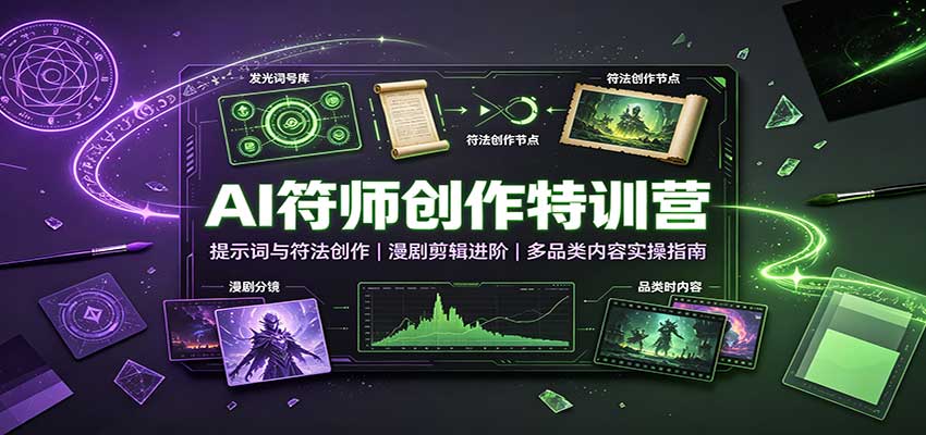 AI符师创作特训营：提示词与符法创作，漫剧剪辑进阶，多品类内容实操指南-知创网