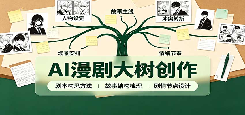 AI漫剧大树创作:剧本构思课程讲解,软件插件配置,配套工具资料完整梳理-知创网