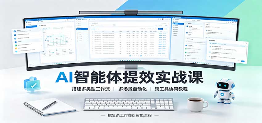 AI智能体提效实战课:搭建多类型工作流,多场景自动化,跨工具协同教程-知创网