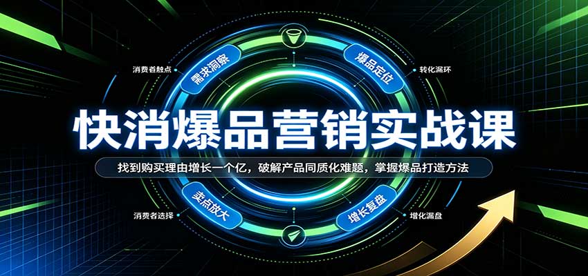 快消爆品营销实战课:找到购买理由增长一个亿,破解产品同质化难题,掌握爆品打造方法-知创网
