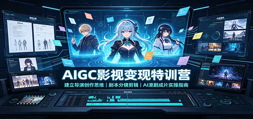 AIGC影视变现特训营：建立导演创作思维，剧本分镜剪辑，AI漫剧成片实操指南-知创网