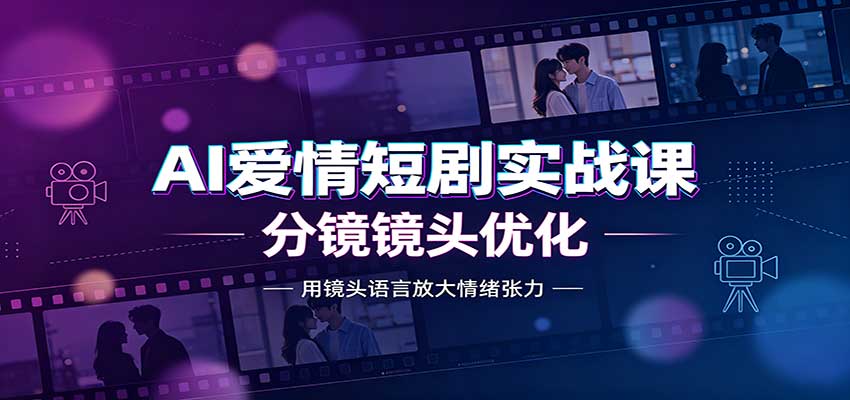 AI爱情短剧实战课:故事剧本创作,分镜镜头优化,智能体提示词-知创网