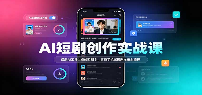 AI短剧创作实战课：借助AI工具生成修改剧本，实操手机端短剧发布全流程-知创网