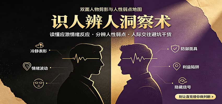 识人辨人终极心法:读懂应激情绪反应,分辨人性弱点,人际交往避坑干货-知创网