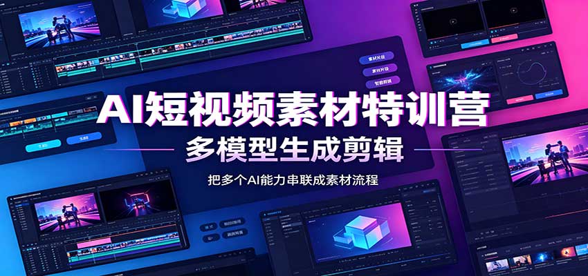 AI短视频素材特训营：Codex本地部署实操，多模型生成剪辑，爆量素材挖掘教学-知创网
