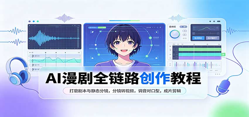 AI漫剧全链路创作教程：打磨剧本与静态分镜，分镜转视频，调音对口型，成片剪辑-知创网