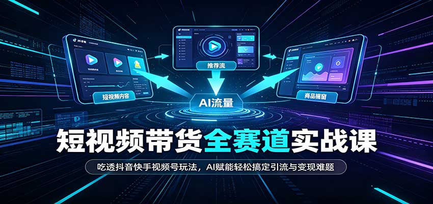 短视频带货全赛道:吃透抖音快手视频号玩法,AI赋能轻松搞定引流与变现难题-知创网