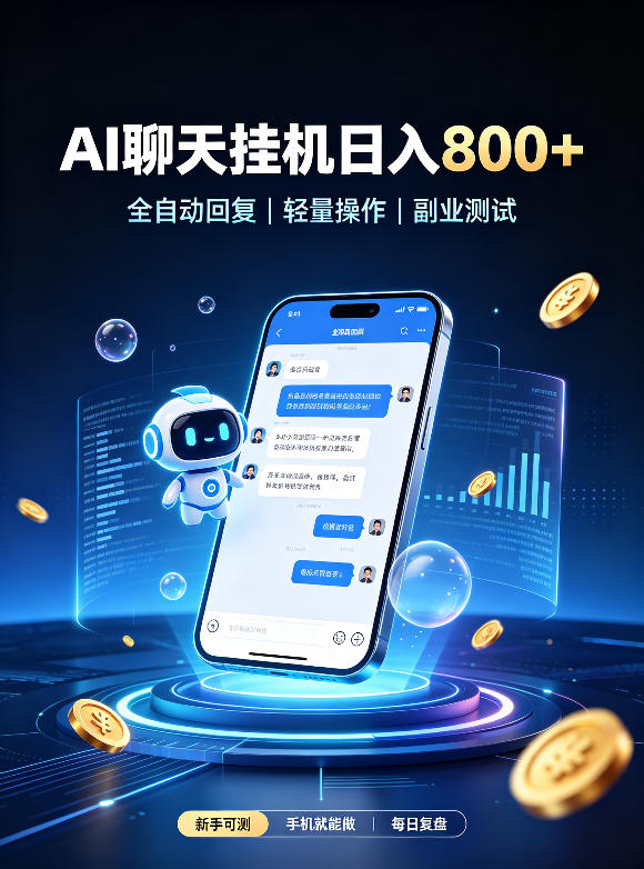 AI聊天挂G项目,日入800+,适用个人副业,工作室矩阵操作,无需真人实时值守【揭秘】-知创网