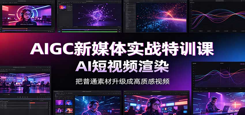 AIGC新媒体实战特训课：工具入门实操，AI短视频渲染，数字人商业视频制作-知创网
