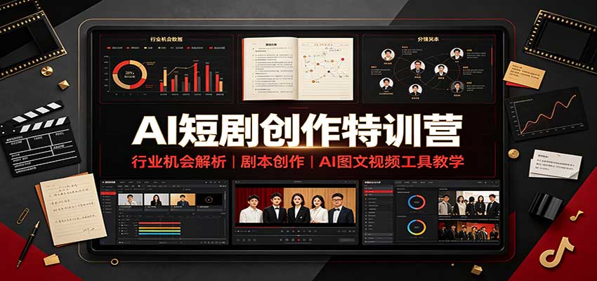 AI短剧创作特训营：行业机会解析，剧本创作，AI图文视频工具教学（文字版）-知创网