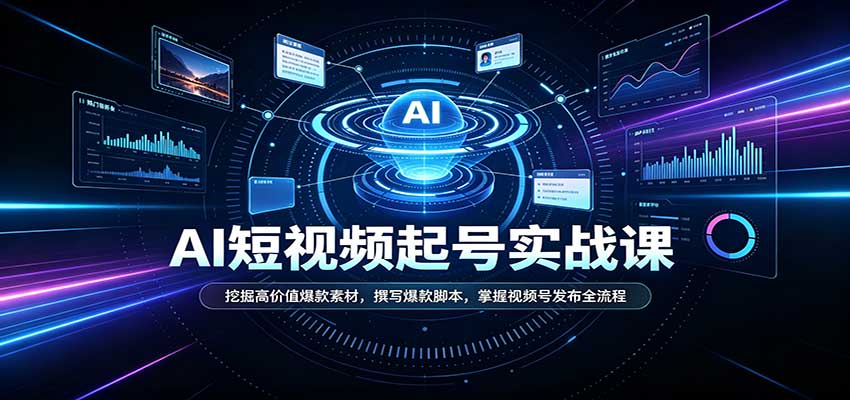 短视频AI起号实战课：挖掘高价值爆款素材，撰写爆款脚本，掌握视频号发布全流程-知创网