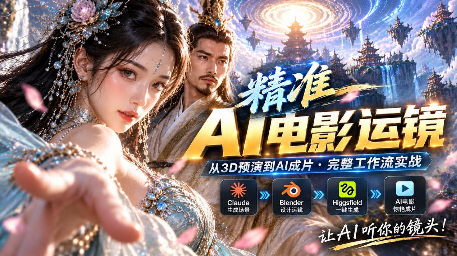 AI视频终于能精准运镜了!Claude+Blender+Higgsfield免费插件实测-知创网