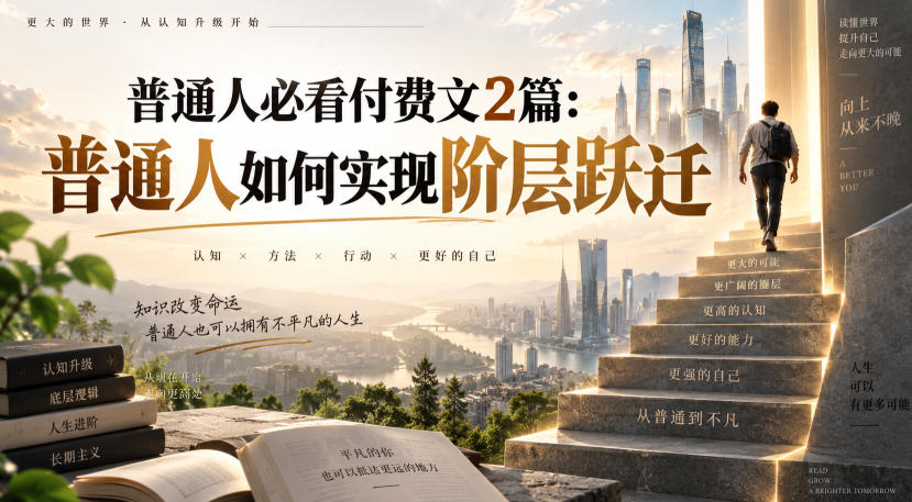 普通人必看付费文2篇：普通人如何实现阶层跃迁-知创网