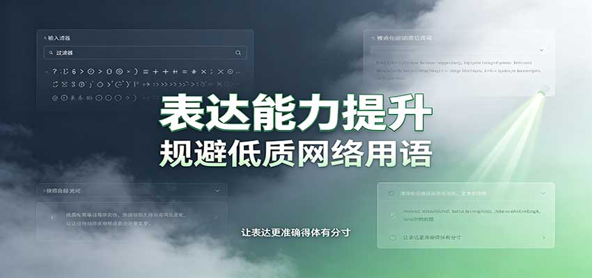 表达能力提升：语言塑造思想逻辑，规避低质网络用语，强化心智感知-知创网