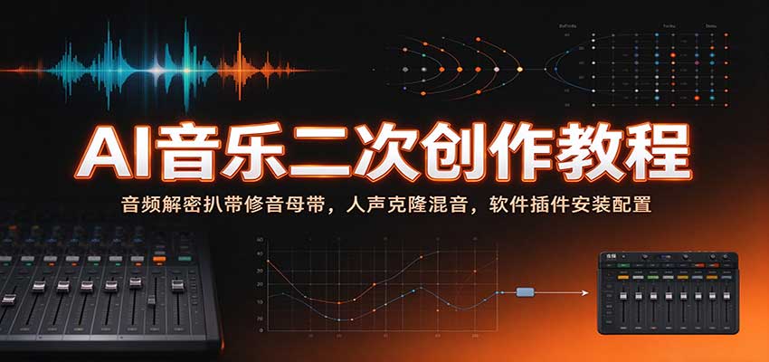 AI音乐二次创作教程：音频解密扒带修音母带，人声克隆混音，软件插件安装配置-知创网