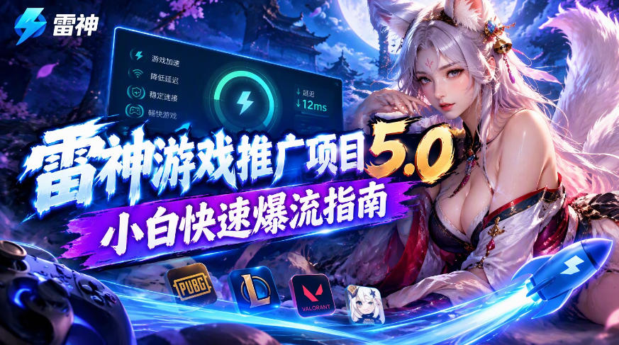 雷神游戏推广项目5.0-小白快速爆流指南，最的好一天收益就1K+-知创网