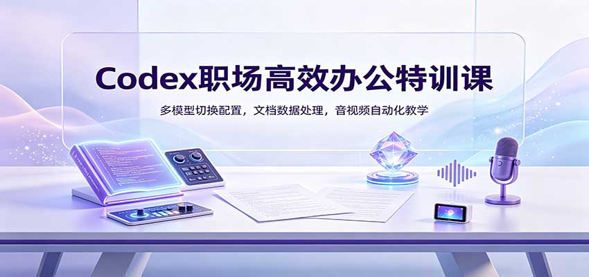 Codex职场高效办公特训课：多模型切换配置，文档数据处理，音视频自动化教学-知创网