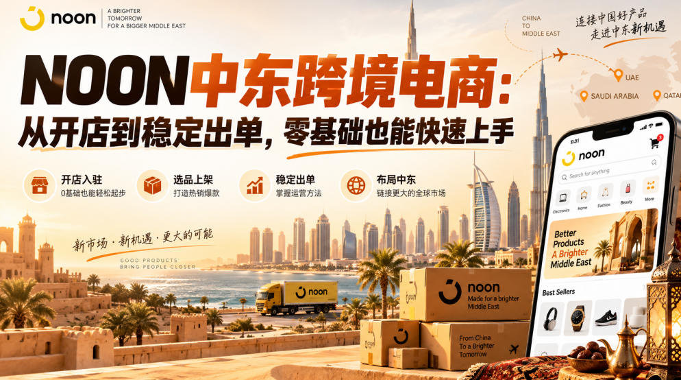 NOON中东跨境电商:从开店到稳定出单,零基础也能快速上手(更新2026)-知创网