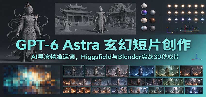 GPT-6 Astra 玄幻短片创作：AI导演精准运镜，Higgsfield与Blender实战30秒成片-知创网
