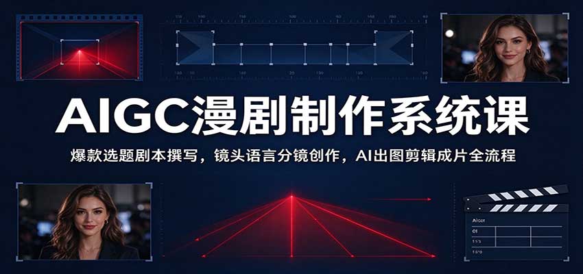 AIGC漫剧制作系统课：爆款选题剧本撰写，镜头语言分镜创作，AI出图剪辑成片全流程-知创网