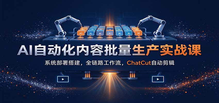 AI自动化内容批量生产实战课：系统部署搭建，全链路工作流，ChatCut自动剪辑-知创网