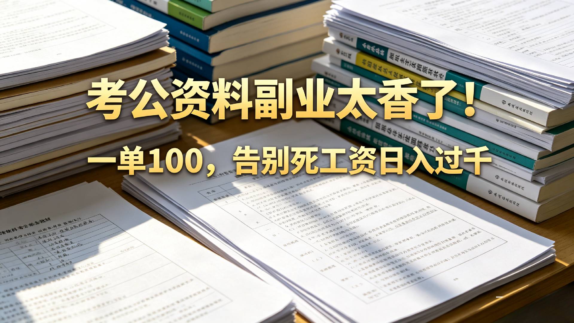告别死工资，考公资料副业太香了！小红书1单100-知创网