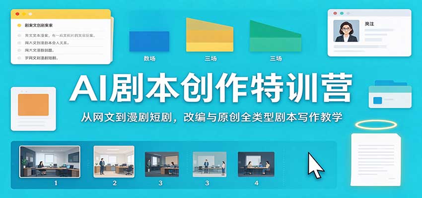 AI剧本创作特训营：从网文到漫剧短剧，改编与原创全类型剧本写作教学-知创网