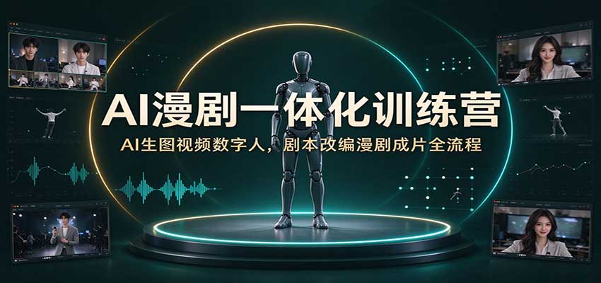 AI漫剧一体化训练营：AI生图视频数字人，剧本改编漫剧成片全流程-知创网
