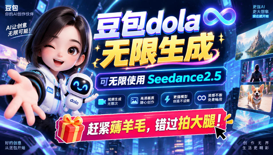 1029最新豆包dola无限生成技术，可以无限生成sseedance2.5，赶紧薅羊毛，和谐拍大腿-知创网