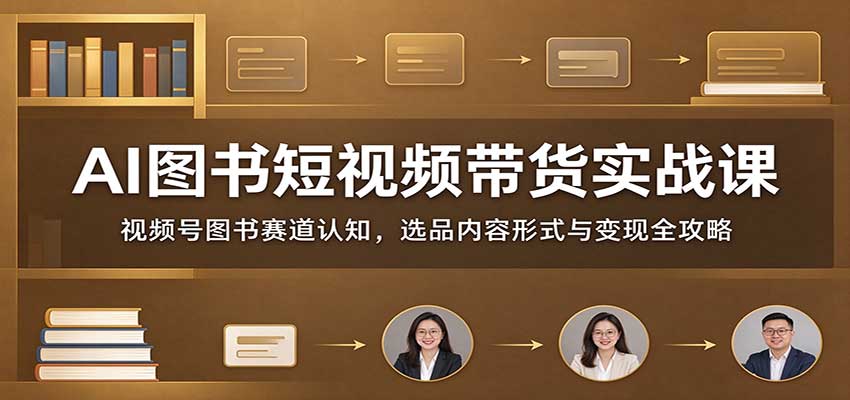 AI图书短视频带货实战课：视频号图书赛道认知，选品内容形式与变现全攻略-知创网