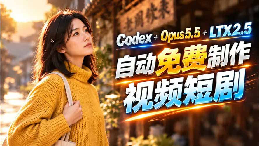 （21266期）Codex 出图 + 免费 LTX-2.5 生成视频，Claude Opus 5.5 全自动剪出 1 分钟情感短剧《停了的表》-知创网
