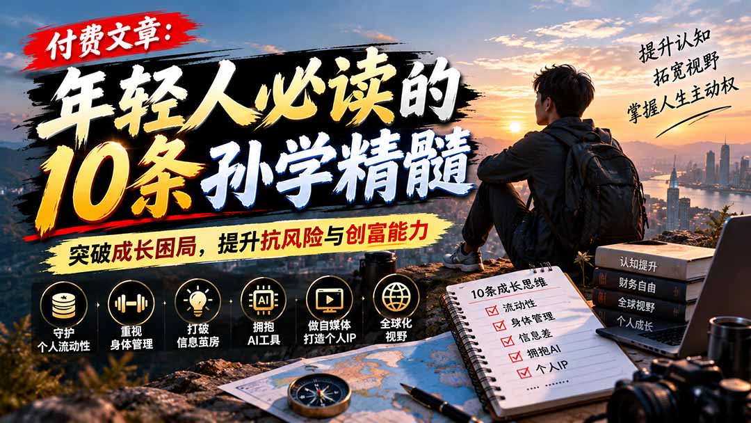 （21112期）付费文章：年轻人必读的10条孙学精髓，突破成长困局，提升抗风险与创富能力-知创网