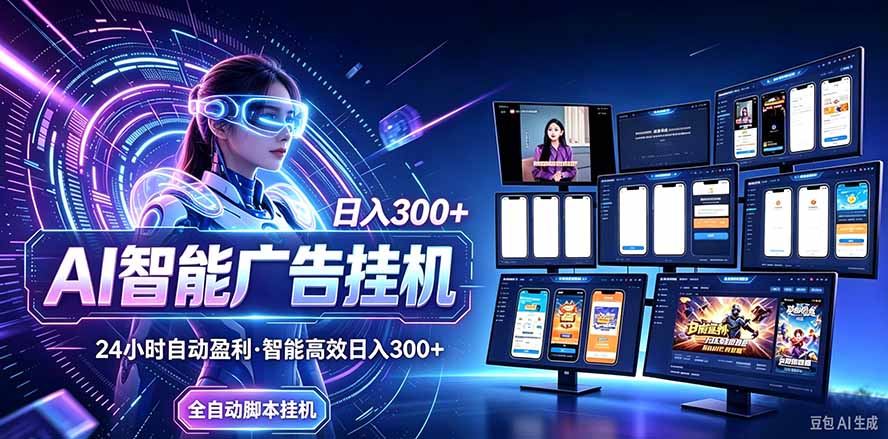 （20900期）24小时AI广告挂机｜在家就能做的被动副业-知创网