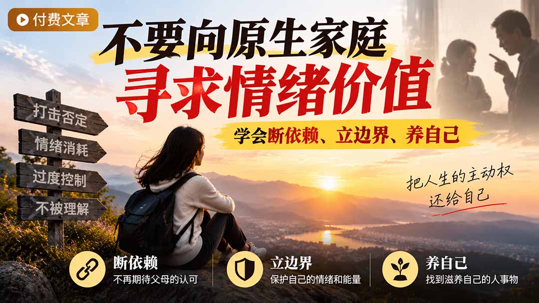 (21132期)付费文章:不要向原生家庭寻求情绪价值,学会断依赖、立边界、养自己-知创网