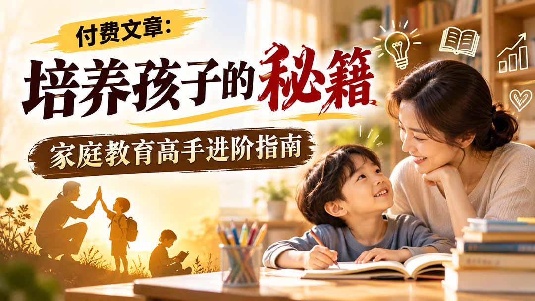 （20919期）付费文章：培养孩子的秘籍，家庭教育高手进阶指南-知创网