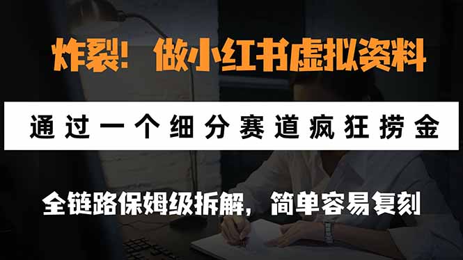 (21206期)炸裂!做小红书虚拟资料,通过一个细分赛道疯狂捞金,全链路保姆级拆解,简单容易复刻-知创网
